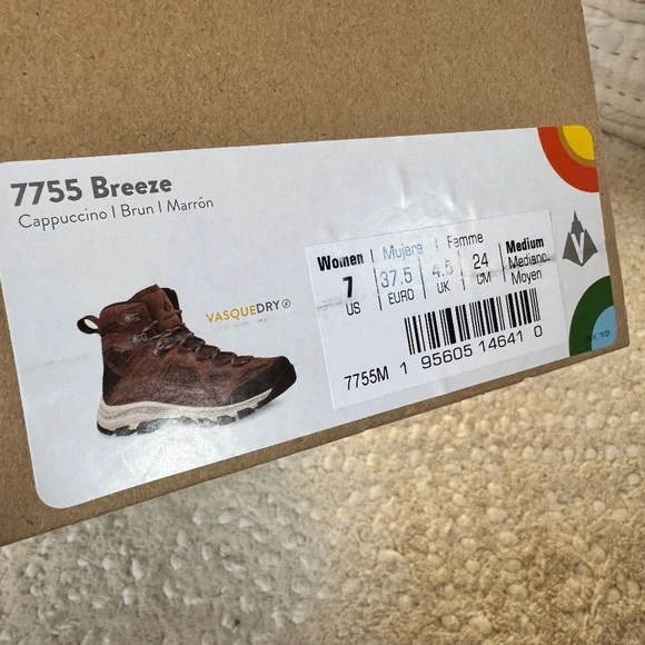 Vasque Breeze 7755 Women’s Waterproof Hiking Boots 7 Brown VasqueDry Trail NWT - Picture 3 of 14